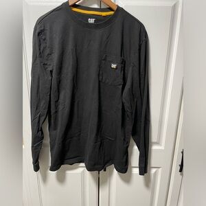 CAT Caterpillar Mens Black Long Sleeve 100% Cotton Shirt size medium NWOT